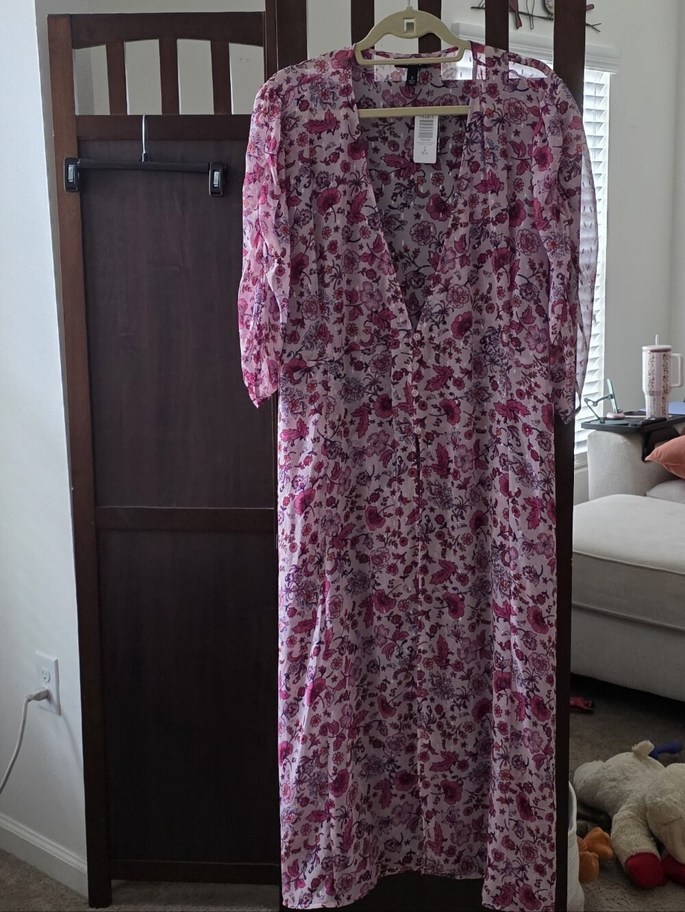 NWT torrid Pink Floral Chiffon Button Front Kimono
